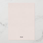 Blush Ivoor & Roos Gold Folie Wedding Folie Uitnodiging (Achterkant)