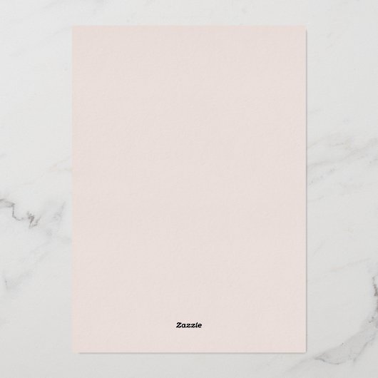 Blush Ivoor & Roos Gold Folie Wedding Folie Uitnodiging (Achterkant)