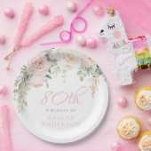 Blush & ivoor vrouwen 90ste verjaardag papieren bordje (Feest)