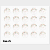 Blush & Ivoren Bloemen 70ste Verjaardagsfeest Ronde Sticker (Vel)
