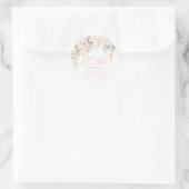 Blush & Ivoren Bloemen 80ste Verjaardagsfeest Ronde Sticker (Tas)
