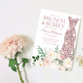 Blush Ivory Elegant Vrijgezellenfeest Brunch & Bub Kaart