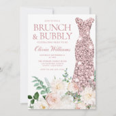 Blush Ivory Elegant Vrijgezellenfeest Brunch & Bub Kaart (Voorkant)