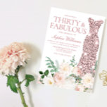 Blush & Ivory Flowers Roos Gold Gown 30th Birthday Kaart<br><div class="desc">Blush & Ivory Flowers Roos Gold Gown 30th Birthday Uitnodiging Veel meer kledingvariaties en bloemcombinaties in het collectie (zie hieronder)</div>