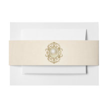 Blush Ivory Satin Invitation Belly Band