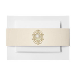 Blush Ivory Satin Invitation Belly Band Uitnodigingen Wikkel