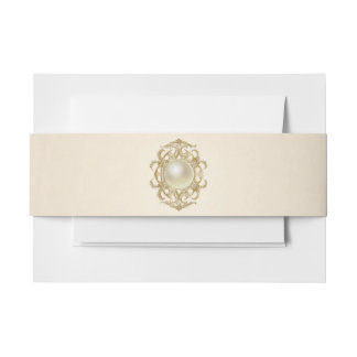 Blush Ivory Satin Invitation Belly Band Uitnodigingen Wikkel