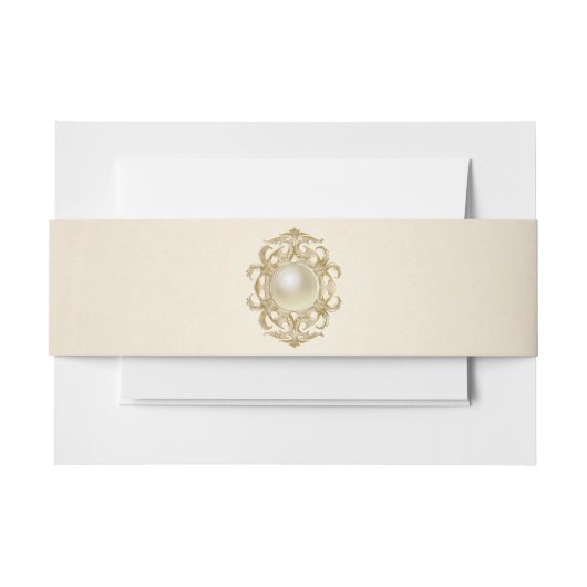 Blush Ivory Satin Invitation Belly Band Uitnodigingen Wikkel (Voorkant Voorbeeld)