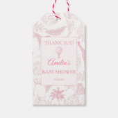 Blush Jungle Safari Animals Thank You Favor Cadeaulabel (Voorkant)