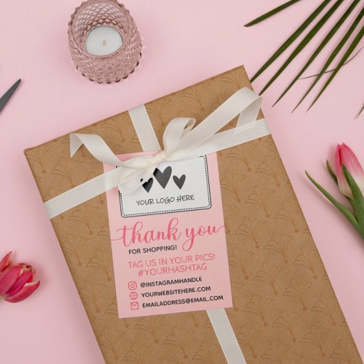 Blush kalligrafie Je Logo dank je voor het winkele Visitekaartje