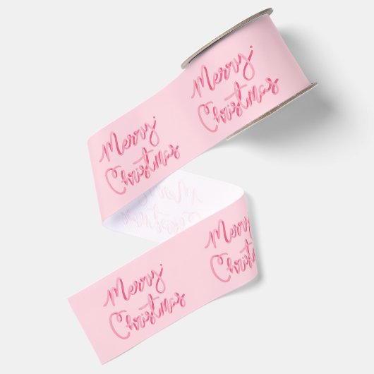 Blush Kerstmis Script Grosgrain Lint (Achterkant)