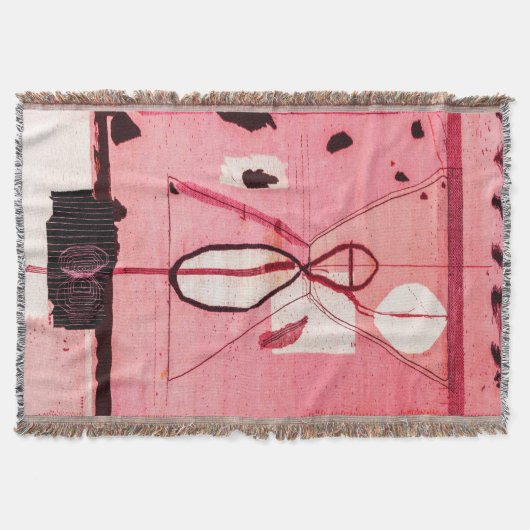 Blush Kilim: Roze Marokkaanse erfgoedkunst Deken (Voorkant)