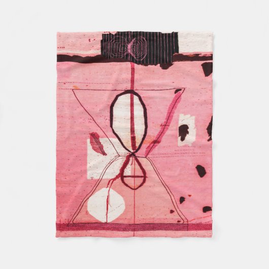 Blush Kilim: Roze Marokkaanse erfgoedkunst Fleece Deken (Voorkant)