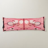 Blush Kilim: Roze Marokkaanse erfgoedkunst Lichaamskussen (Achterkant)