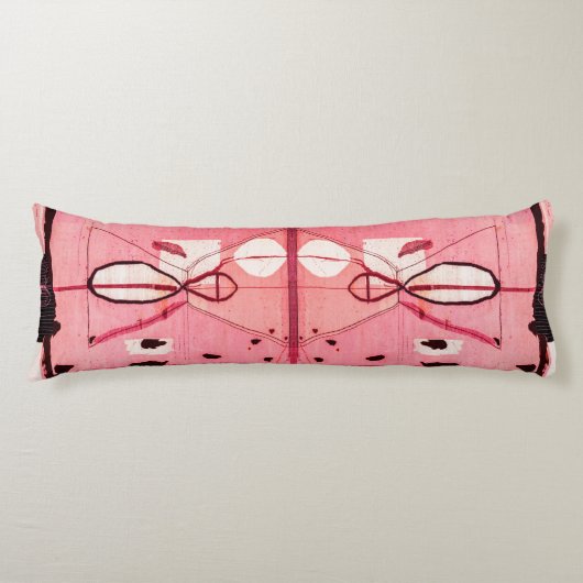 Blush Kilim: Roze Marokkaanse erfgoedkunst Lichaamskussen (Voorkant)
