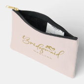 Blush Kleur Bruidsmeisje Script Naam Cosmetisch Ca Etui (Open)