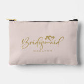 Blush Kleur Bruidsmeisje Script Naam Cosmetisch Ca Etui (Voorkant)