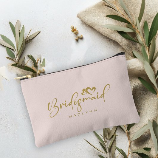 Blush Kleur Bruidsmeisje Script Naam Cosmetisch Ca Etui