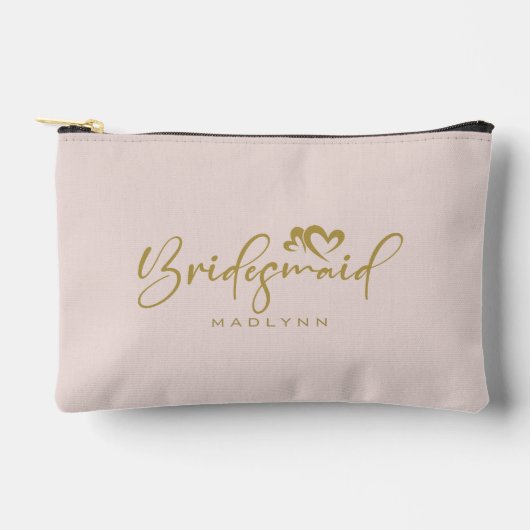 Blush Kleur Bruidsmeisje Script Naam Cosmetische G Etui (Voorkant)