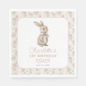 Blush  konijn konijntje Verjaardag Welkom Servet (Voorkant)