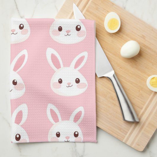 Blush Konijnengezichtjes Theedoek (Quarter Fold)