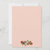 Blush koraal roze  bloemig chique bruiloft kaart (Achterkant)