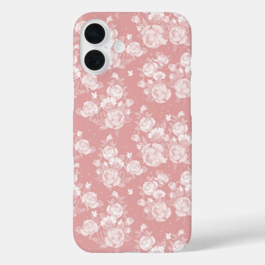 Blush koraal witte boho  sierlijke bloemen Case-Mate iPhone case (Achterkant)