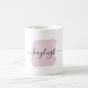 Blush Kwaststreek Gouden Stippen Koffiemok