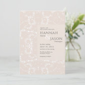 Blush Lace Dainty Elegant Invitation Kaart (Staand voorkant)