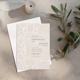 Blush Lace Dainty Elegant Invitation Kaart
