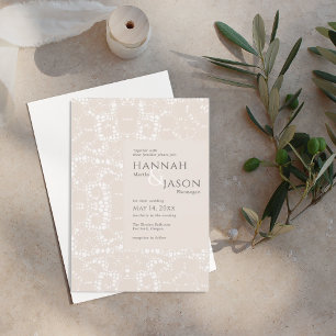Blush Lace Dainty Elegant Invitation Kaart