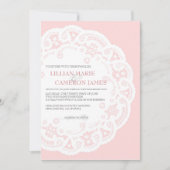 Blush Lace Doily bruiloft uitnodiging (Voorkant)