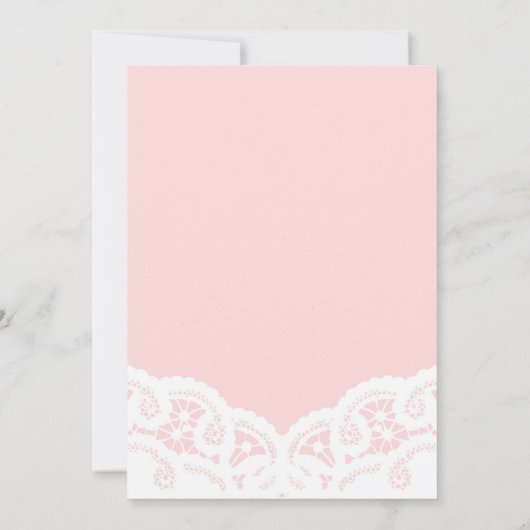 Blush Lace Doily bruiloft uitnodiging (Achterkant)