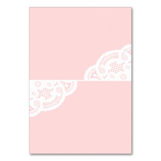 Blush Lace Doily Trouwtafel Plaats Kaarten (Voorkant)