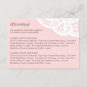 Blush Lace Doily Wedding Directions Enclosure Kaar Informatiekaartje