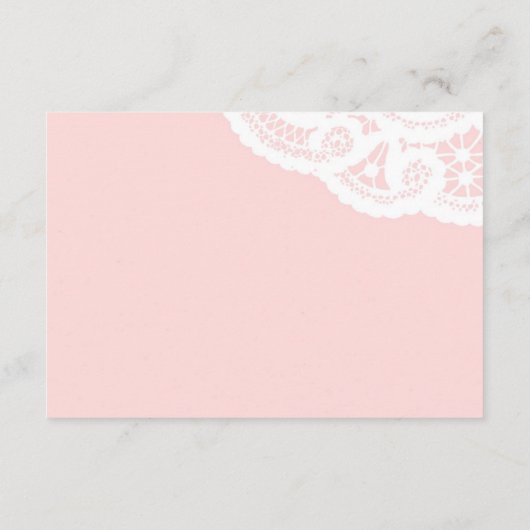 Blush Lace Doily Wedding Directions Enclosure Kaar Informatiekaartje (Achterkant)