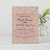 Blush Lace Elegant Wedding Invitation Kaart (Staand voorkant)