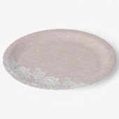 Blush Lace Floral Papieren Bordje (Gekanteld)