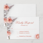  blush landbloemen Floral Weddenschap RSVP Kaartje (Voorkant / Achterkant)