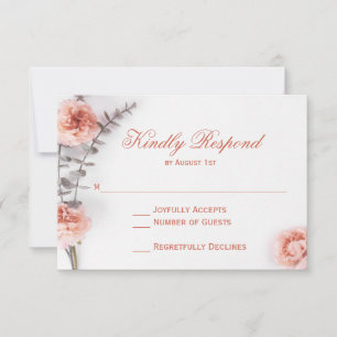  blush landbloemen Floral Weddenschap RSVP Kaartje