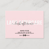 Blush Lash Aftercare Lashes Aftercare Card Aanbevelingskaartje (Voorkant)