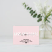 Blush Lash Aftercare Lashes Aftercare Card Aanbevelingskaartje (Staand voorkant)