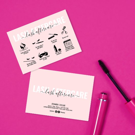 Blush Lash Aftercare Lashes Aftercare Card Aanbevelingskaartje