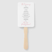 Blush Laurel verlaat modern trouwprogramma Handwaaier (Achterkant)