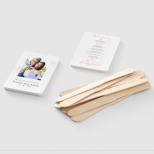 Blush Laurel verlaat modern trouwprogramma Handwaaier (Niet-gemonteerd)