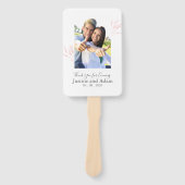 Blush Laurel verlaat modern trouwprogramma Handwaaier (Voorkant)