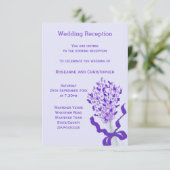 Blush Lavendel Bruiloft Receptie Informatiekaartje (Staand voorkant)