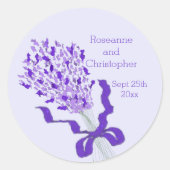 Blush Lavendel Bruiloft Ronde Sticker (Voorkant)