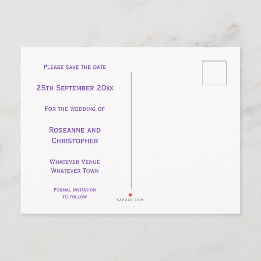 Blush Lavendel Bruiloft Save The Date Aankondigingskaart (Achterkant)