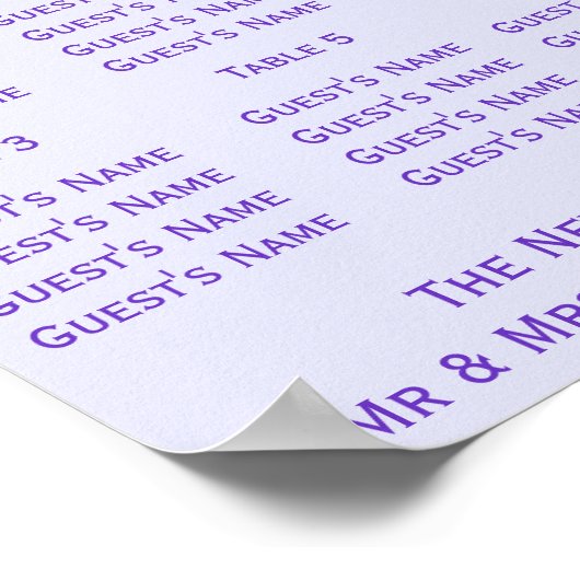 Blush Lavendel Bruiloft Zitting Poster (Hoek)